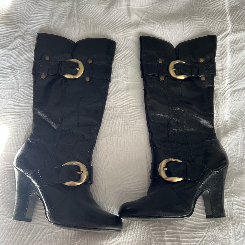 Naughty Monkey Black Knee-High Boots